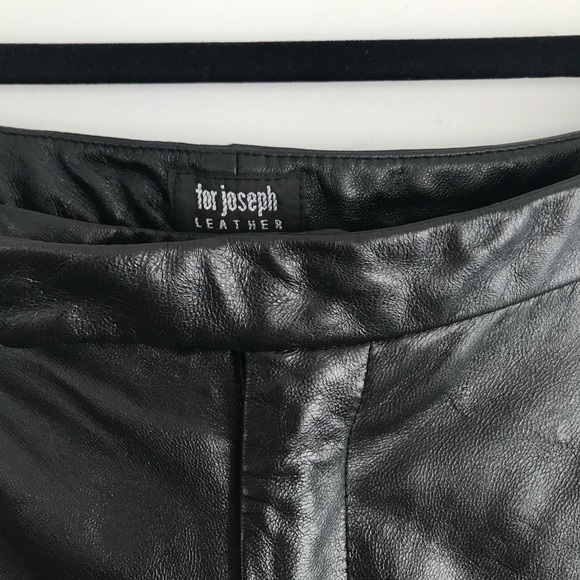 for Joseph Black Real Leather Pants -6 - Picture 3 of 5